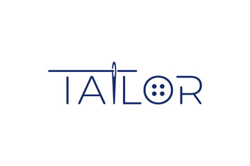 Tailor Wordmark Logo Design  Sewing Craft Branding