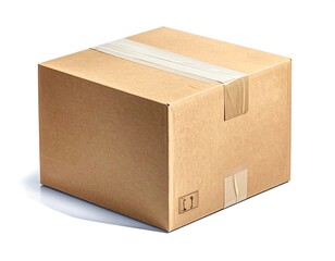 Cardboard box with packing tape