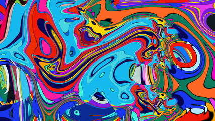 Abstract Psychedelic Brutalism Wave Blob Striped Motion Curves Composition Morphing Amoeba Fluid Shape Background