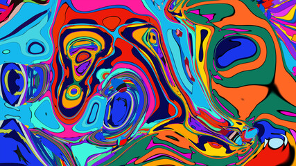 Abstract Psychedelic Brutalism Wave Blob Striped Motion Curves Composition Morphing Amoeba Fluid Shape Background