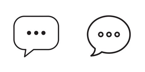 Minimalist Chat Bubble Icons with Ellipsis Symbolizing Communication and Messaging
