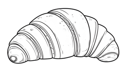 Simple black and white croissant drawing
