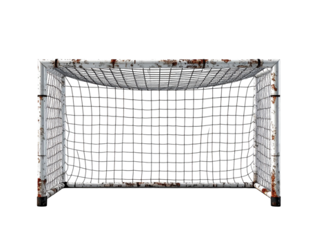 Rustic soccer goal, top-down view