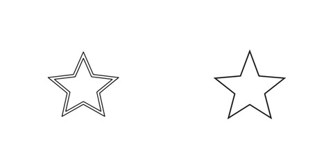 Simple Geometric Outline Star Icons on a Clean White Background