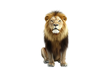 Obraz premium Wild Lion Portrait Isolated on transparent background