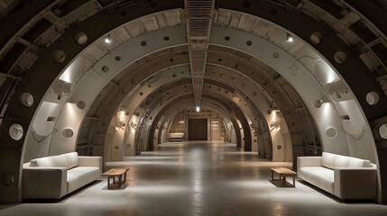 Interior of a modern bomb shelter