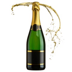 Champagne bottle with splash