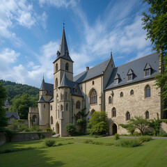 The Benedictine Abbey of St. Maurice and St. Maurus of Clervaux. Clervaux, Luxembourg. 2021/07/10.