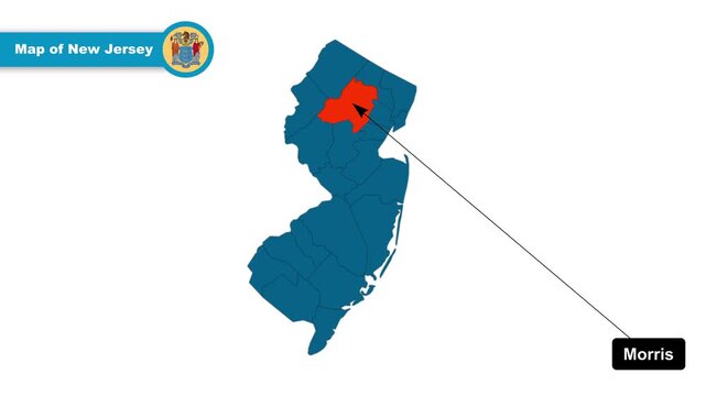 Morris Map Video, New Jersey map, Political Map of New Jersey, New Jersey United States, with all states, national flag and borders, travel, education, geography, and global studies.