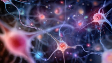 Abstract art symbolizing brain neurogenesis and human growth concept.