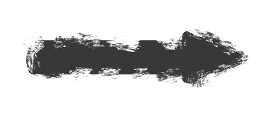 Ink Arrow Brush Line, Isolated on Transparent Background