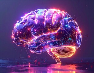 Futuristic AI Brain Icon 