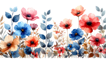 Colorful floral border design