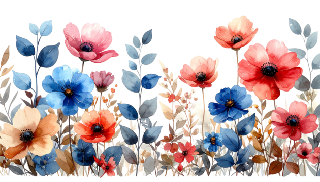 Colorful floral border design