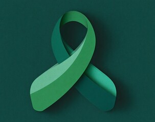 Dynamic vector illustration of a green ribbon, perfect for celebrating achievements, supporting causes, or adding a touch of elegance to any design project