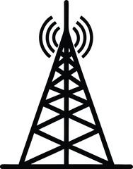 radio tower vector, communication structure silhouette
