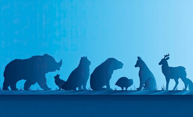 Dynamic World Animal Day banner featuring silhouettes of various animals, celebrating wildlife and conservation efforts with vibrant design