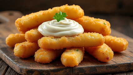 Fried chicken wings and nuggets with french fries on a plate