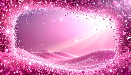 Pink glittery landscape
