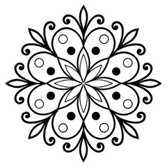 Black Colour cozy pattern Vector Illustration, Solid White Background (1).eps