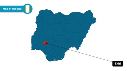 Ekiti Map Video, Nigeria map, Political Map of Nigeria, with all states, national flag and borders, travel, education, geography, and global studies.