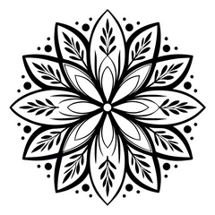 Black Colour cozy pattern Vector Illustration, Solid White Background (2).eps