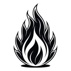 Black Colour holy flame Vector Illustration, Solid White Background (3).eps