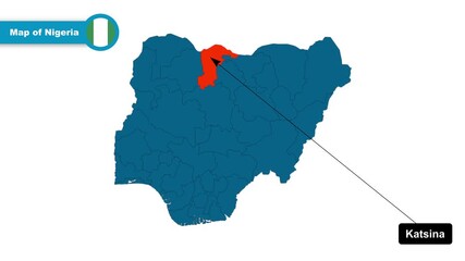 Katsina Map Video, Nigeria map, Political Map of Nigeria, with all states, national flag and borders, travel, education, geography, and global studies.