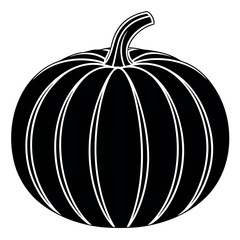 Black Colour pumpkin Vector Illustration, Solid White Background (2).eps
