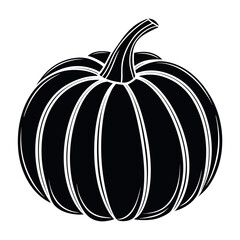 Black Colour pumpkin Vector Illustration, Solid White Background (1).eps