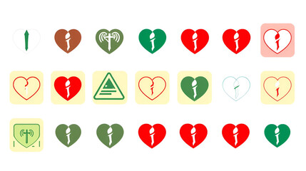 AED Symbols, Defibrillator Icons, Emergency AED Signs