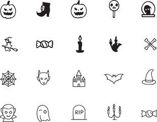 Halloween Editable vector Line Icon set