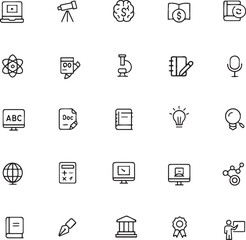 Knowledge Editable Vector Line Icon Set
