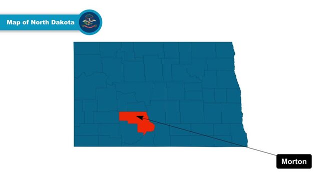 Morton Map Video, North Dakota map, Political Map of North Dakota, North Dakota United States, with all states, national flag and borders, travel, education, geography, and global studies.