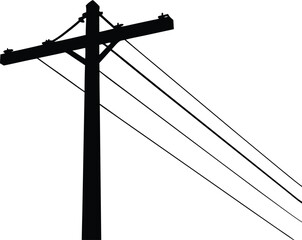 telephone pole vector, utility structure silhouette
