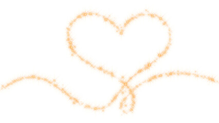 valentines day heart shape frame golden stars and particle glitters light trail ,shiny glowing gold dust on transparent background love motion design element	