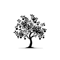 Fototapeta premium Apple Tree Vector – Fresh Orchard Fruit with Ripe Apples
