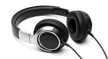 Over ear headphones isolated on a white background studio shot