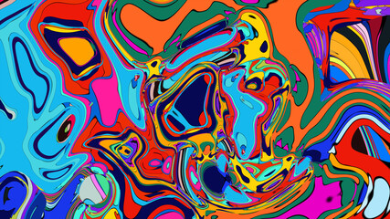 Abstract colorful psychedelic video for music festival