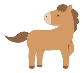 Fototapeta premium かわいい馬のベクターイラスト。干支、十二支、午、ゆるい、アイコン、うま、午年、年賀状