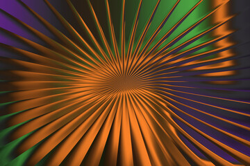 Obraz premium Explosion of orange and green light with purple accents in a radial pattern