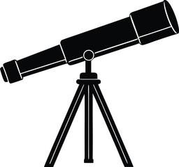 telescope vector, stargazing tool silhouette

