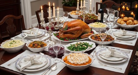 Thanksgiving Feast: A Beautifully Set Holiday Table