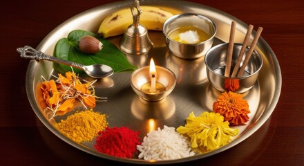 Hindu Pooja Thali with Offerings, Rituals, and Cultural Significance