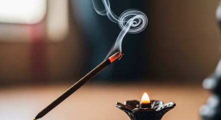 Incense Smoke and Candle Flame: A Moment of Zen