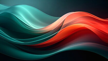 A Sensual Dance of Luminous Teal and Crimson Silk Ribbons