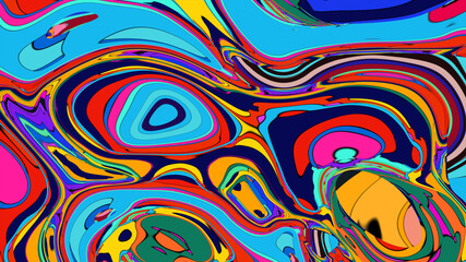 Abstract colorful psychedelic video for music festival