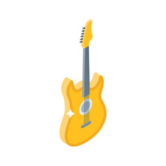 Handy isometric style icon of musical event guitar