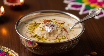 Festive Indian Dessert: Rasmalai in Silver Bowl