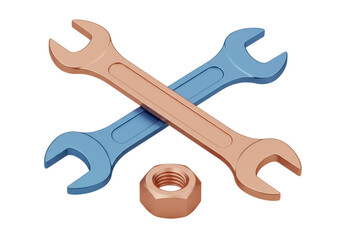 Isolated Wrenches, Nut, Metallic Tools for Repair and Maintenance, Industrial Equipment